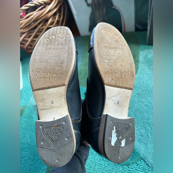 Fluevog EXCELLENT BBC Radio black lace-up boot w/ blue details - 8 (narrow) - Picture 15 of 16